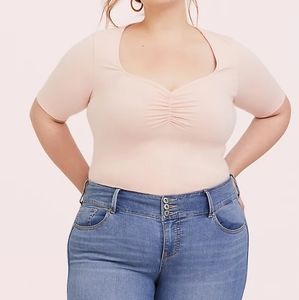 NWT Torrid Blush Pink Sweetheart Foxy Top
